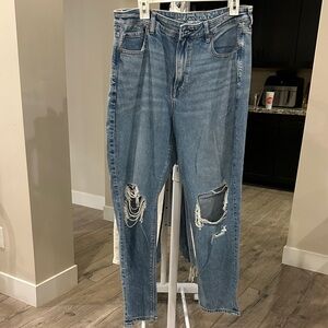 American Eagle Outfitters Ripped Blue Boyfriend Jeans
